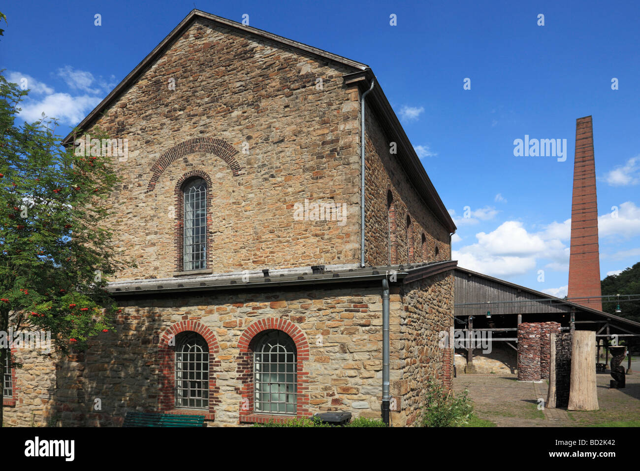 Route der Industriekultur, Westfaelisches Industriemuseum, Zeche Nachtigall bin Bergbauwanderweg Muttental in Witten-Bommern, Ruhrgebiet, Nordrhein-Wes Stockfoto