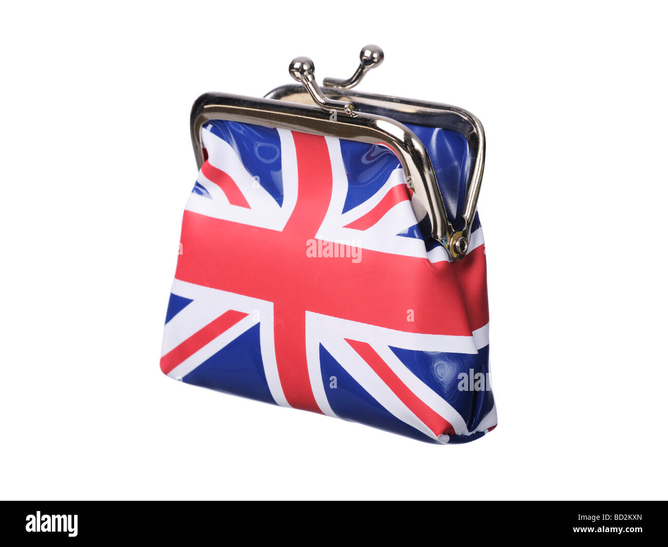 Britisches Geld Geldbörse Union Jack Flagge öffnen Stockfoto