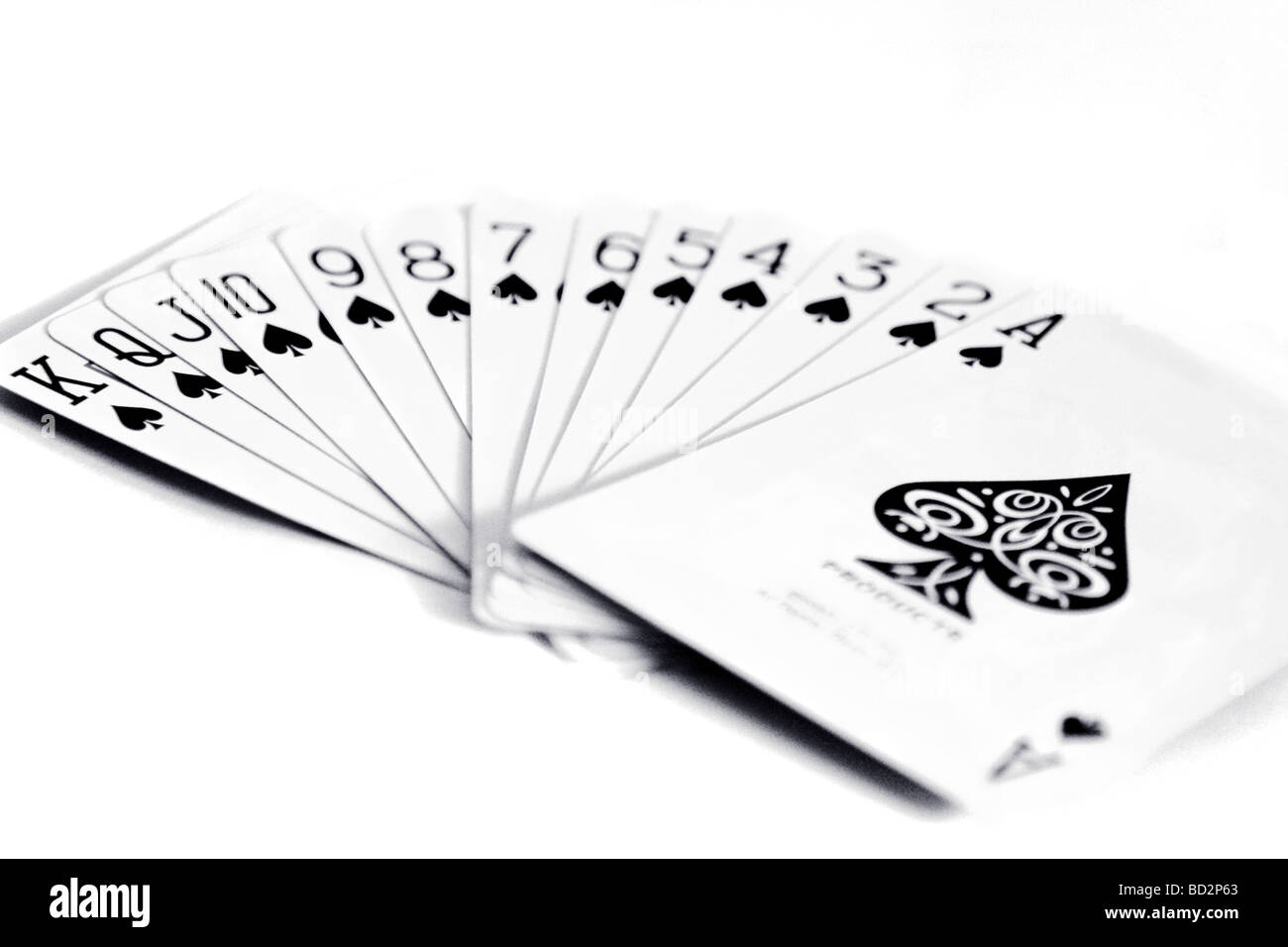 Pik-Anzug aus Spielkarten-deck Stockfoto