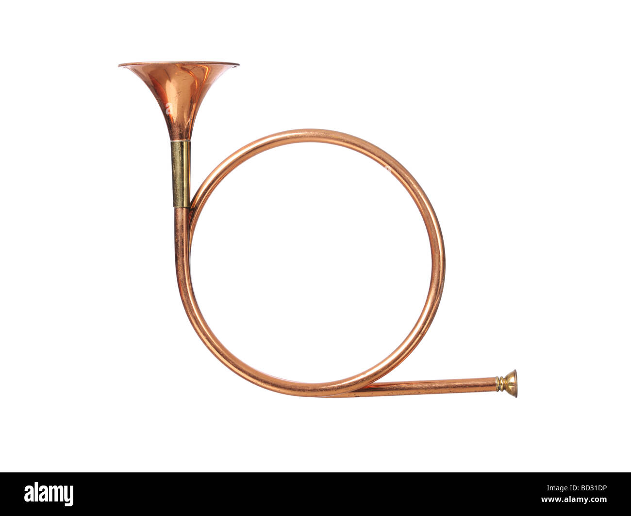 Messing Jagd Horn parforce Stockfoto