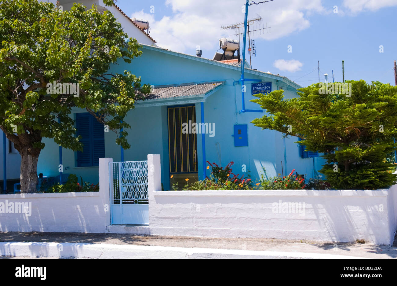 Typischen einstöckigen Haus in Sami auf der griechischen Insel Kefalonia Griechenland GR Stockfoto