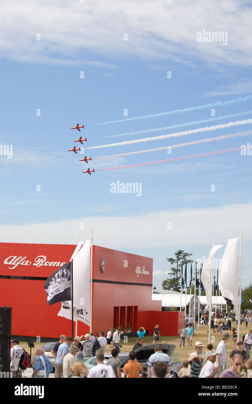 Die rote Pfeile Royal Air Force Kunstflugstaffel auf dem Goodwood Festival of Speed Stockfoto