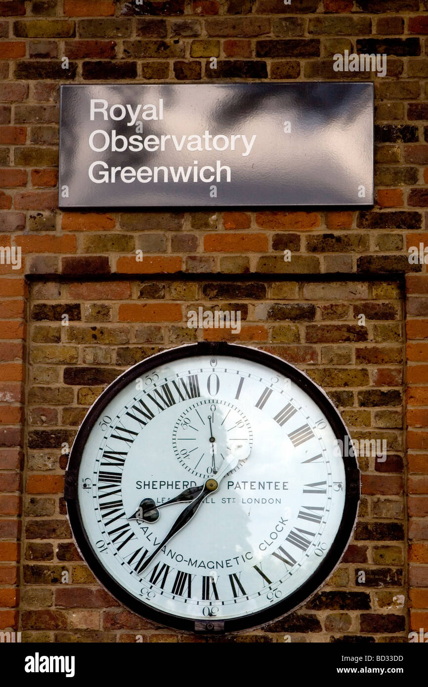 Greenwich Observatorium Uhr Stockfoto