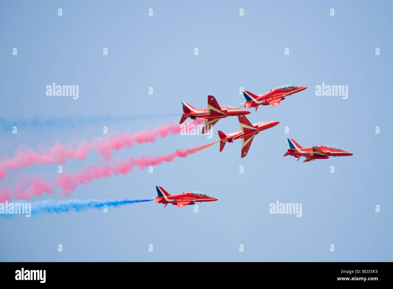 Die roten Pfeile Royal Air Force Kunstflugstaffel Stockfoto