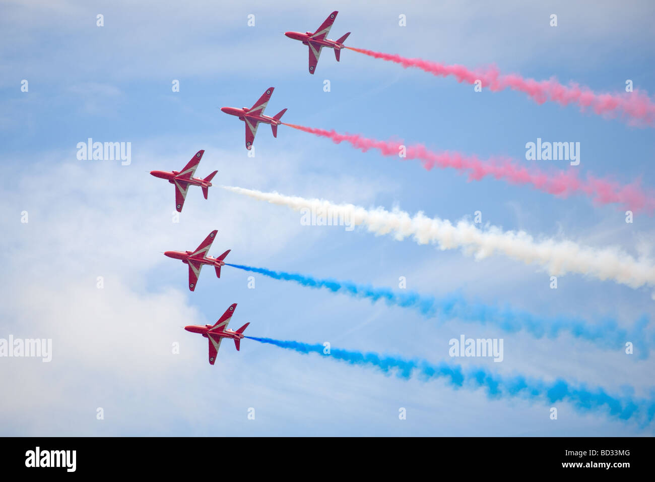 Die roten Pfeile Royal Air Force Kunstflugstaffel Stockfoto