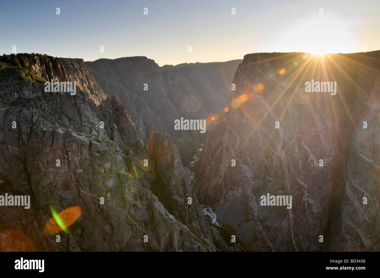 Sunset Black Canyon des Gunnison National Park Colorado USA Stockfoto