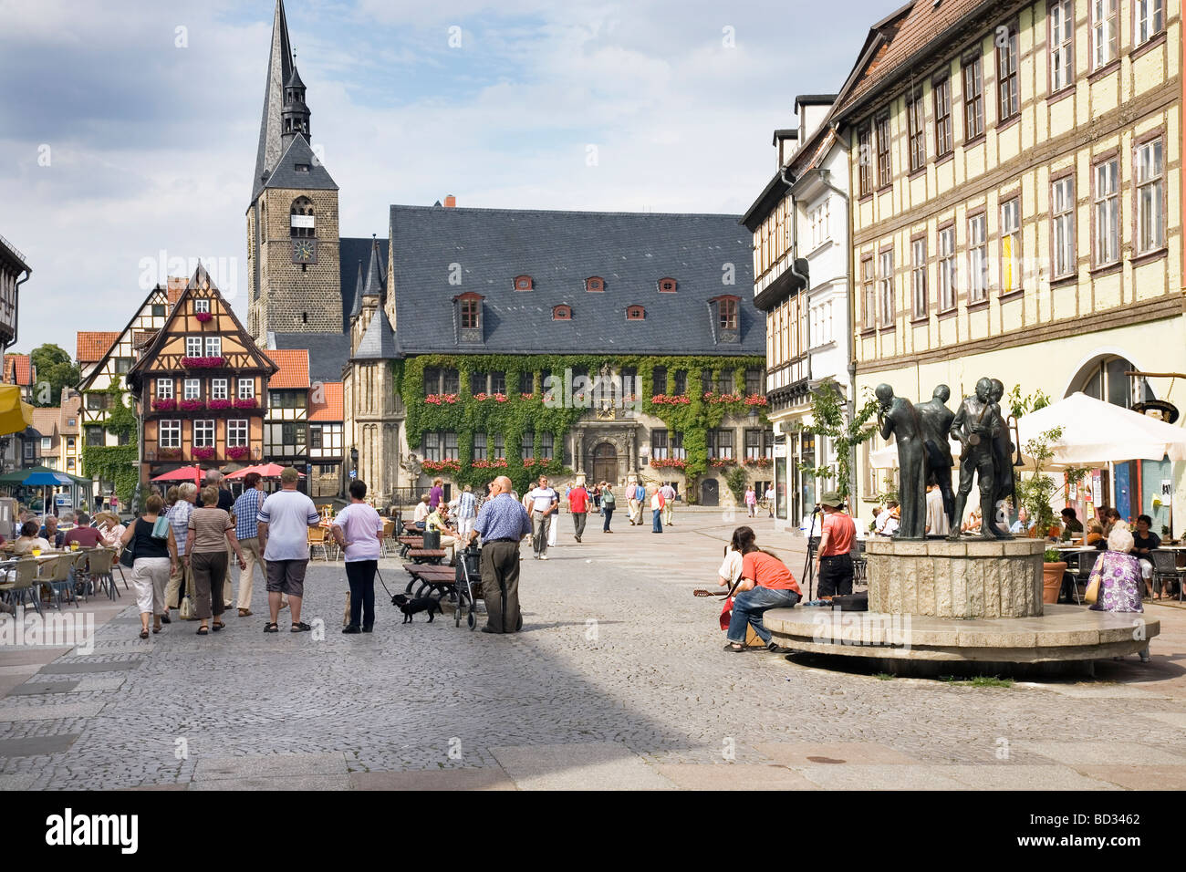 Markt, Quedlinburg, Sachsen Anhalt, Deutschland Stockfoto