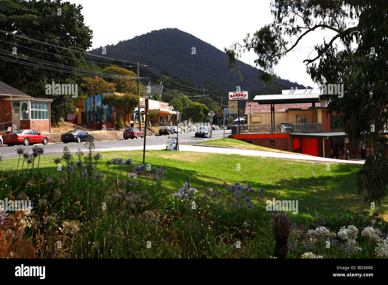 Australische Landstadt von Warburton Yarra Valley Victoria Australien Stockfoto