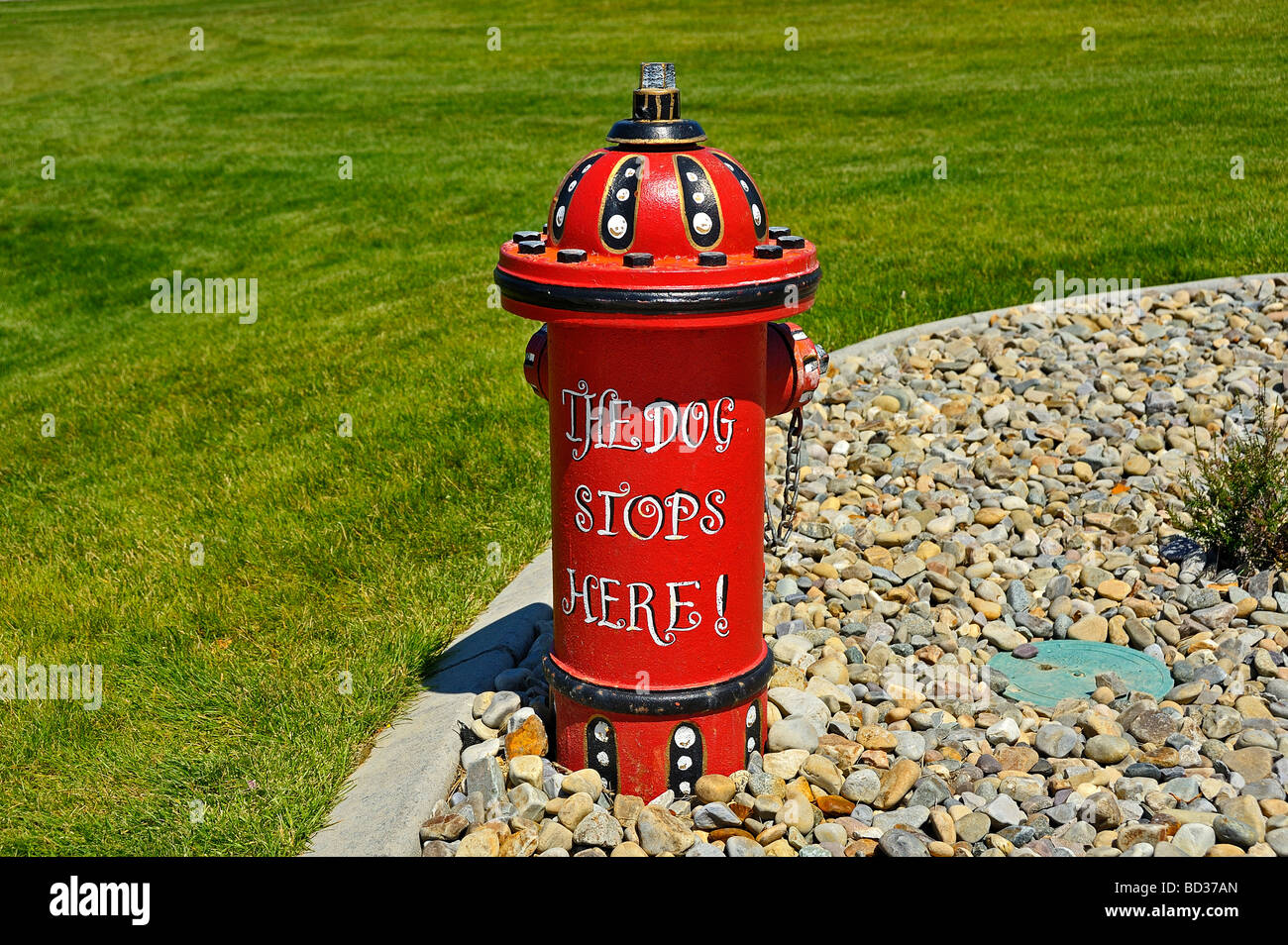 Ein rotes Feuer Hydrant Stockfoto