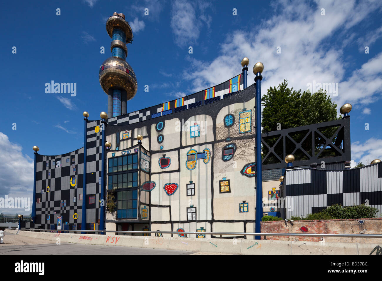 Fernheizwerk, Fernwärme Werk Spittelau, Wien, Österreich Stockfoto