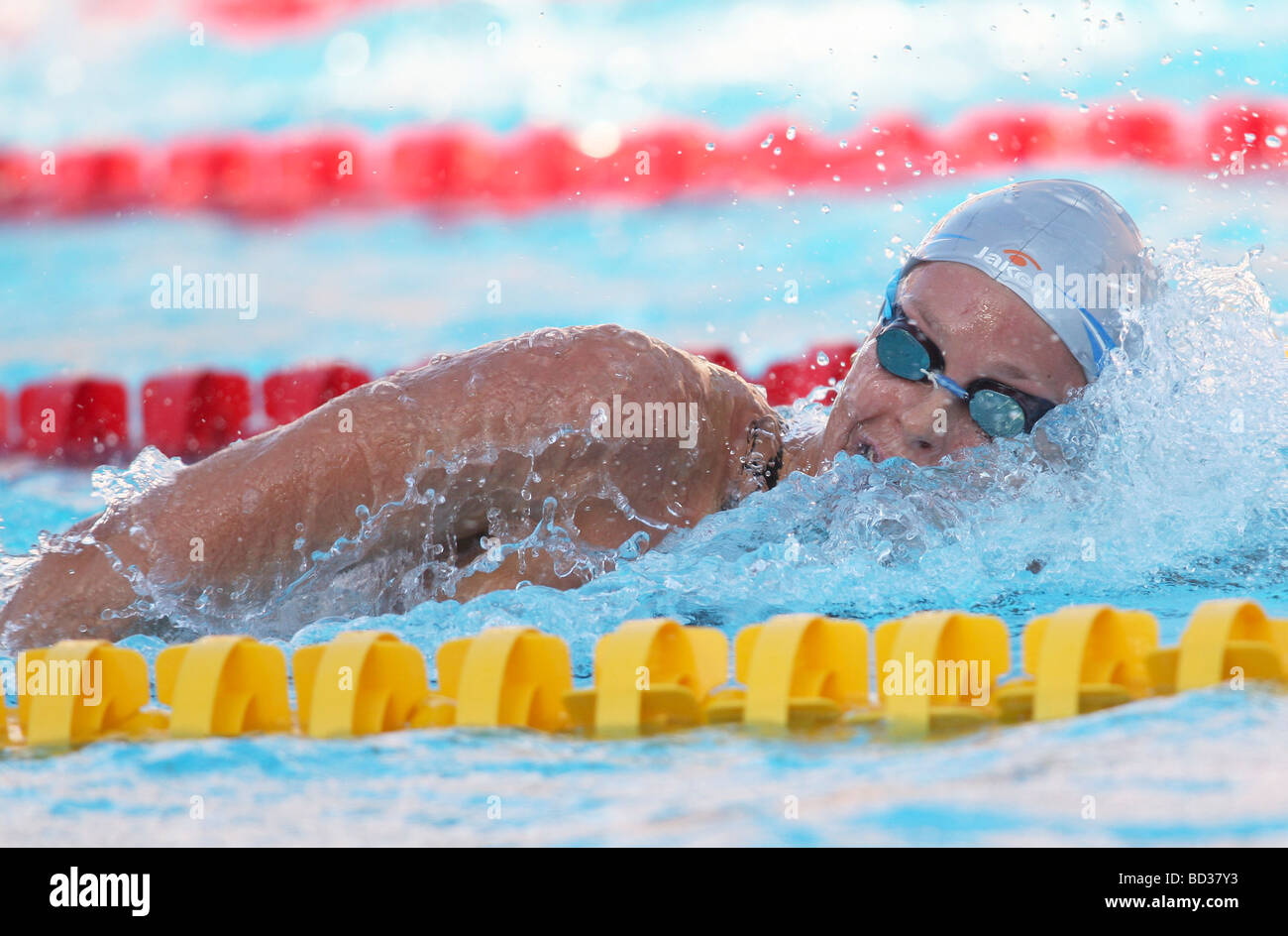 Federica Pellegrini ITA Sieger Frauen s 200 m frei in Weltrekordzeit bei der FINA World Swimming Championships Rom Italien Stockfoto