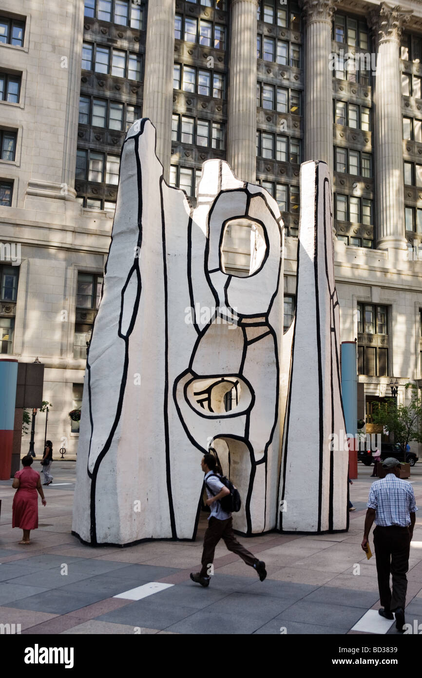 Dubuffet Skulptur in Daley Plaza der Schleife Chicago Illinois Stockfoto