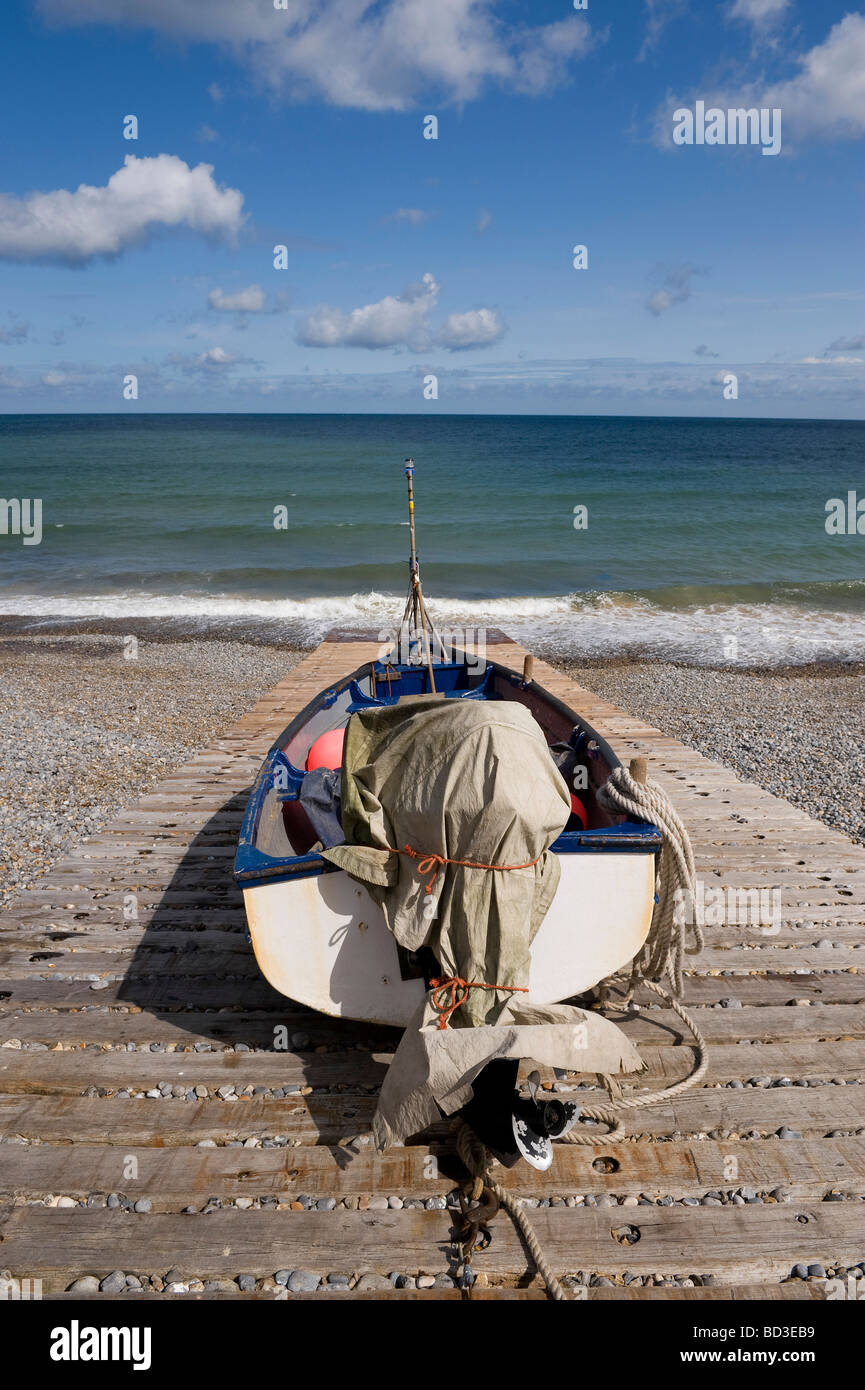 Angelboot/Fischerboot auf Helling, Sheringham, Norfolk, england Stockfoto