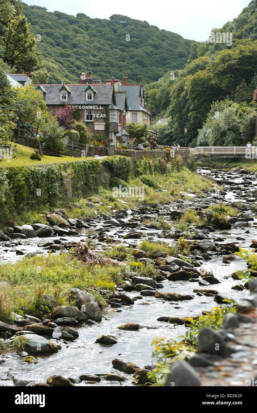 Teestube auf der East Lyn River in Lynmouth Devon Stockfoto