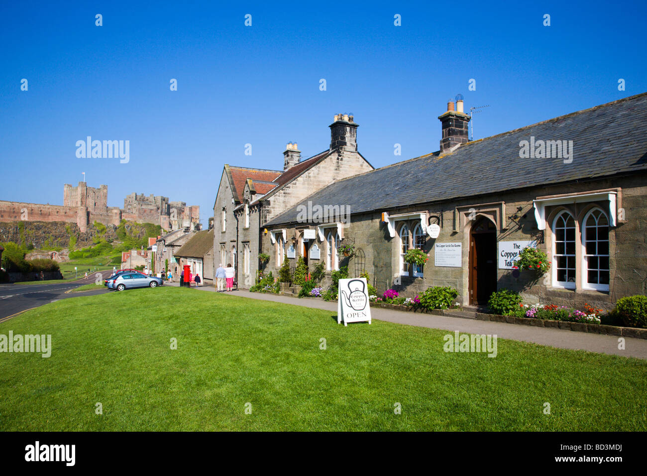 Dorf Tee Zimmer Bamburgh Northumberland England Stockfoto