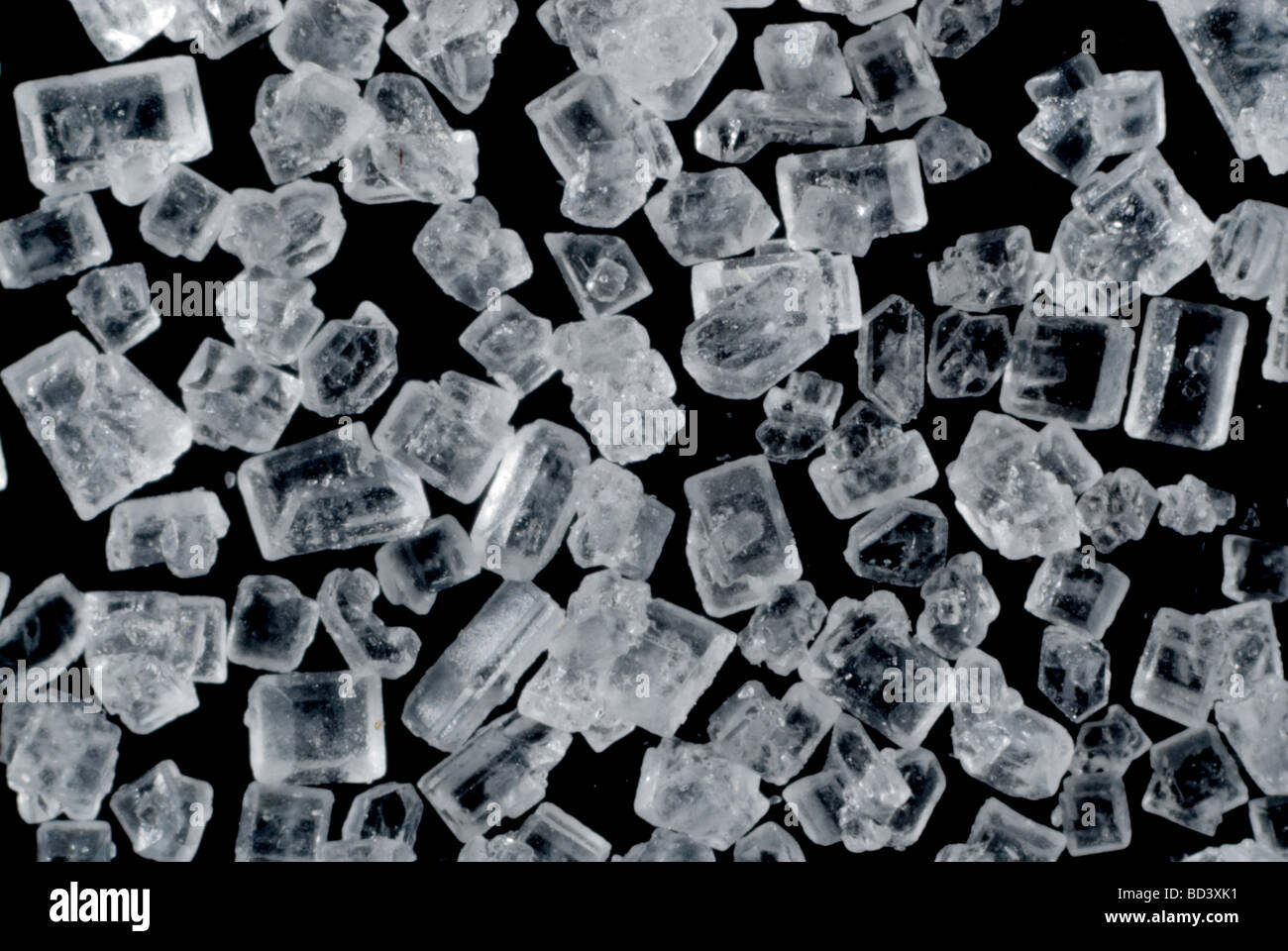 Kristalle von Kristallzucker Stockfoto