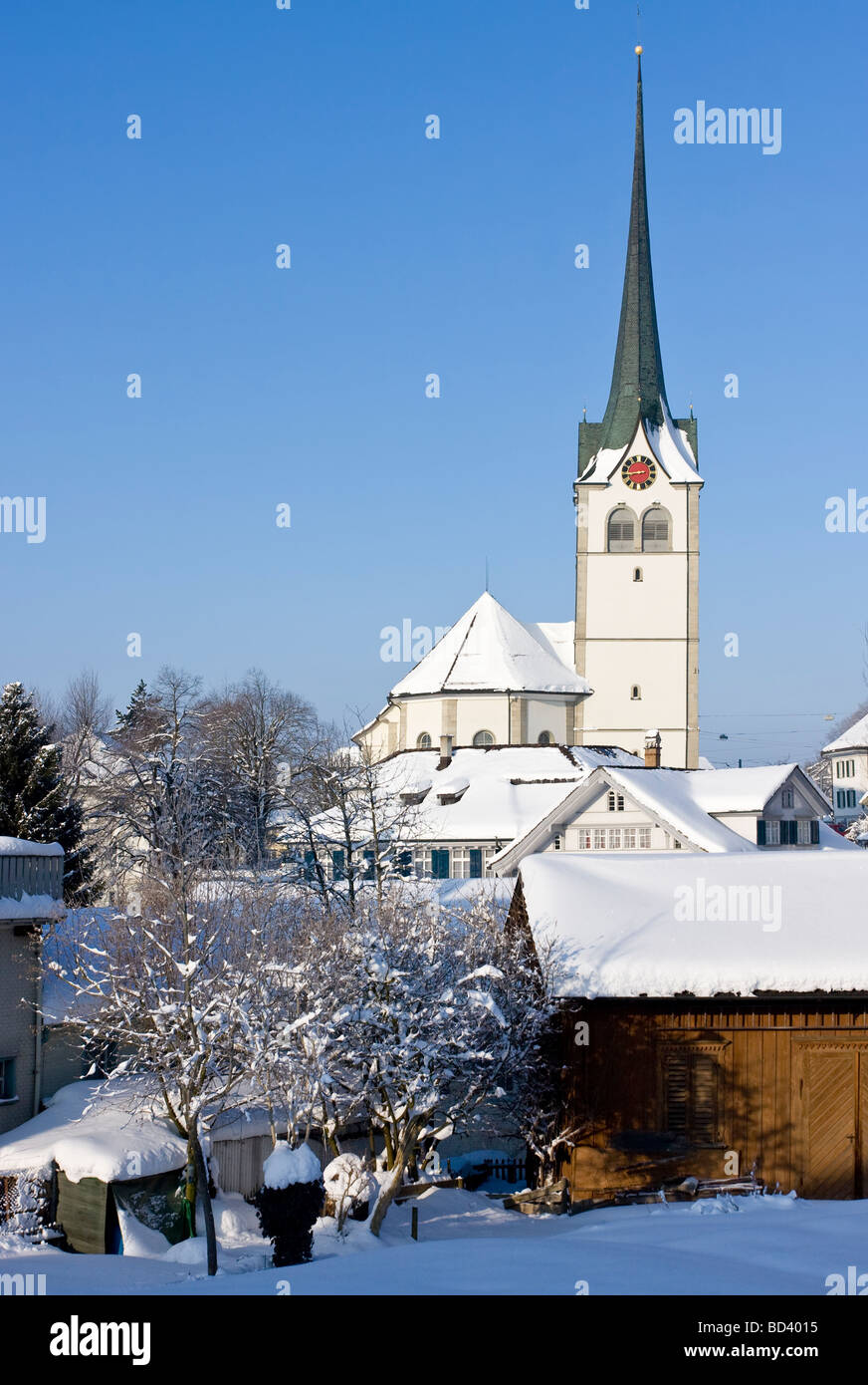 Winter-Blick von Teufen, Appenzell Ausserrhoden-Dorf, Schweiz Stockfoto