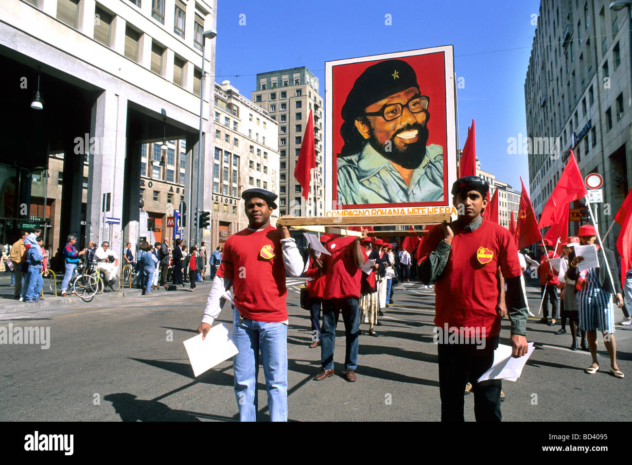 Mailand politische Demonstration 1992 Stockfoto