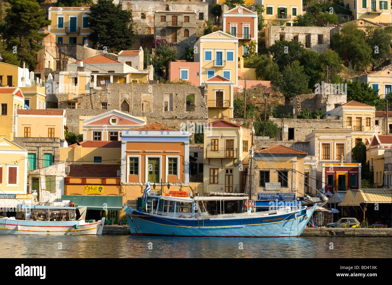Hafen und Häusern Stockfoto