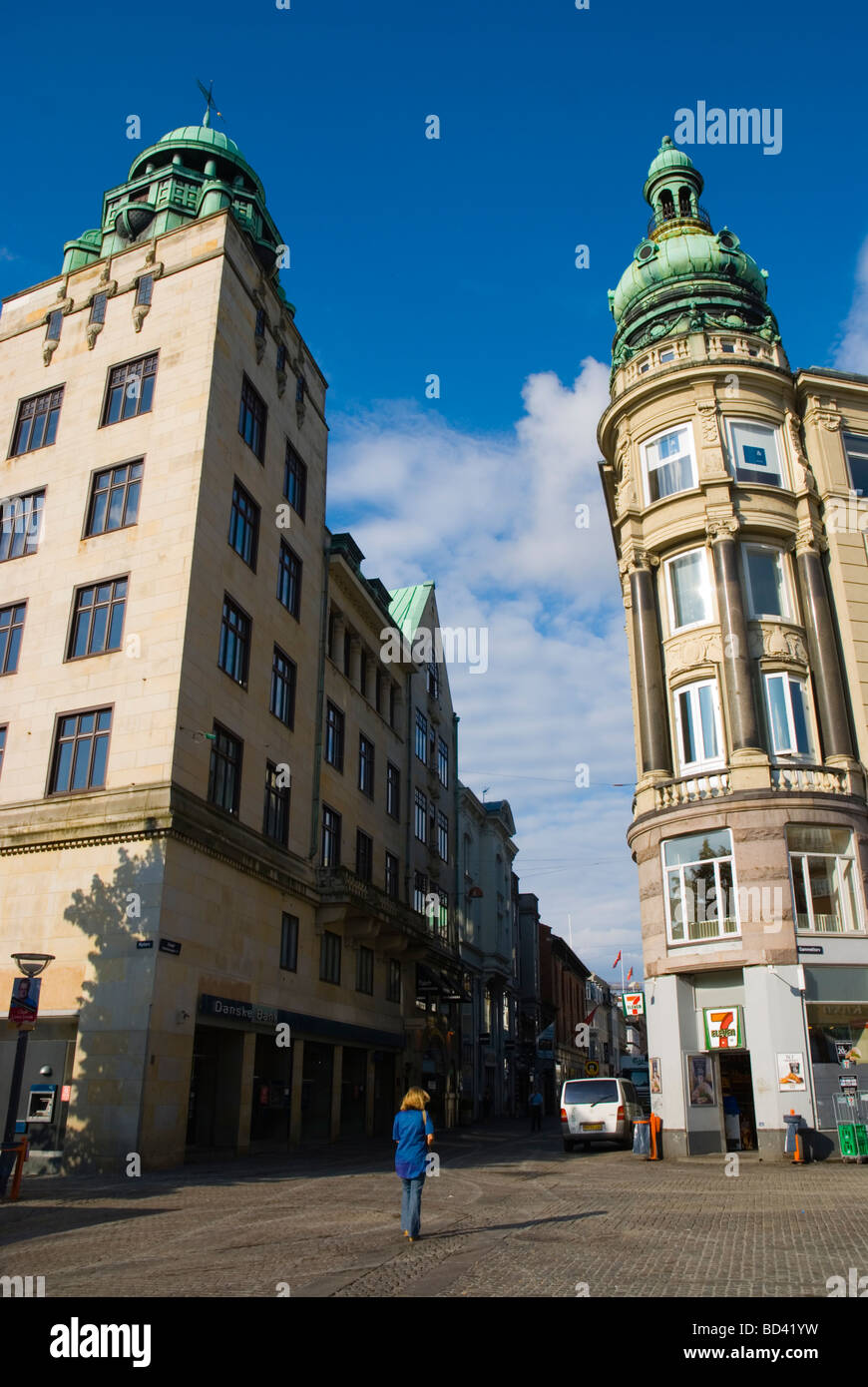 Architektur am Hojbroplads-Platz entlang der Fußgängerzone Strøget in Kopenhagen Dänemark Mitteleuropa Stockfoto