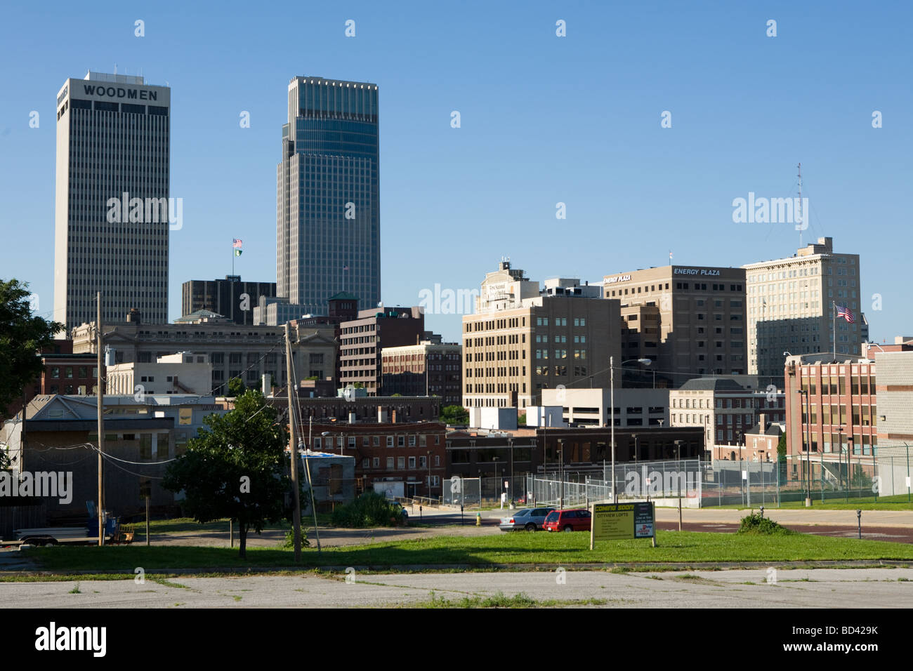 Skyline von Omaha Nebraska Stockfoto