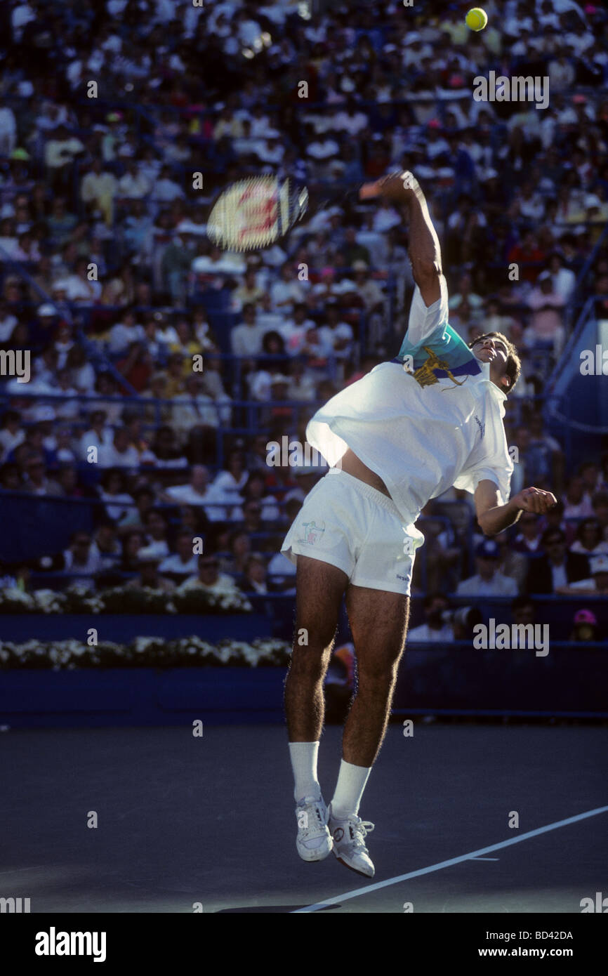 Pete Sampras bei der 1990 US Open Tennis Stockfoto