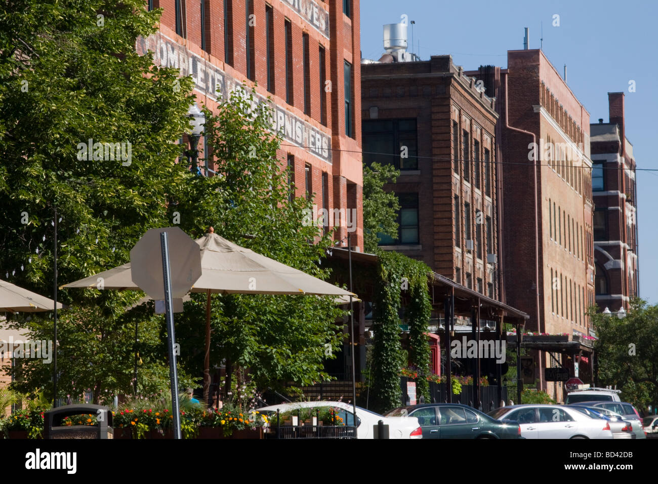 Old Market District in Omaha, Nebraska, USA. Stockfoto