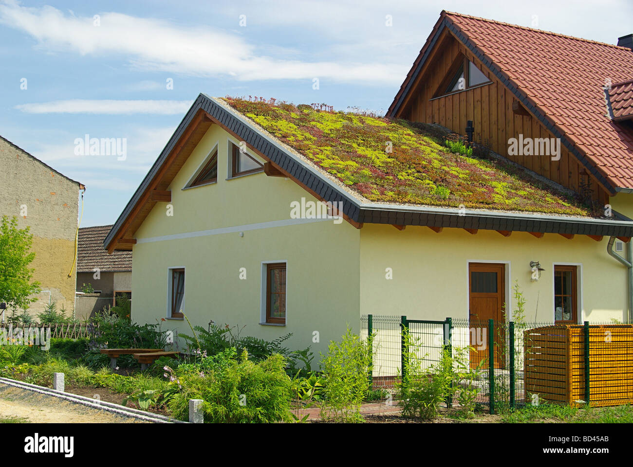 Gründach grünen Dach 03 Stockfoto