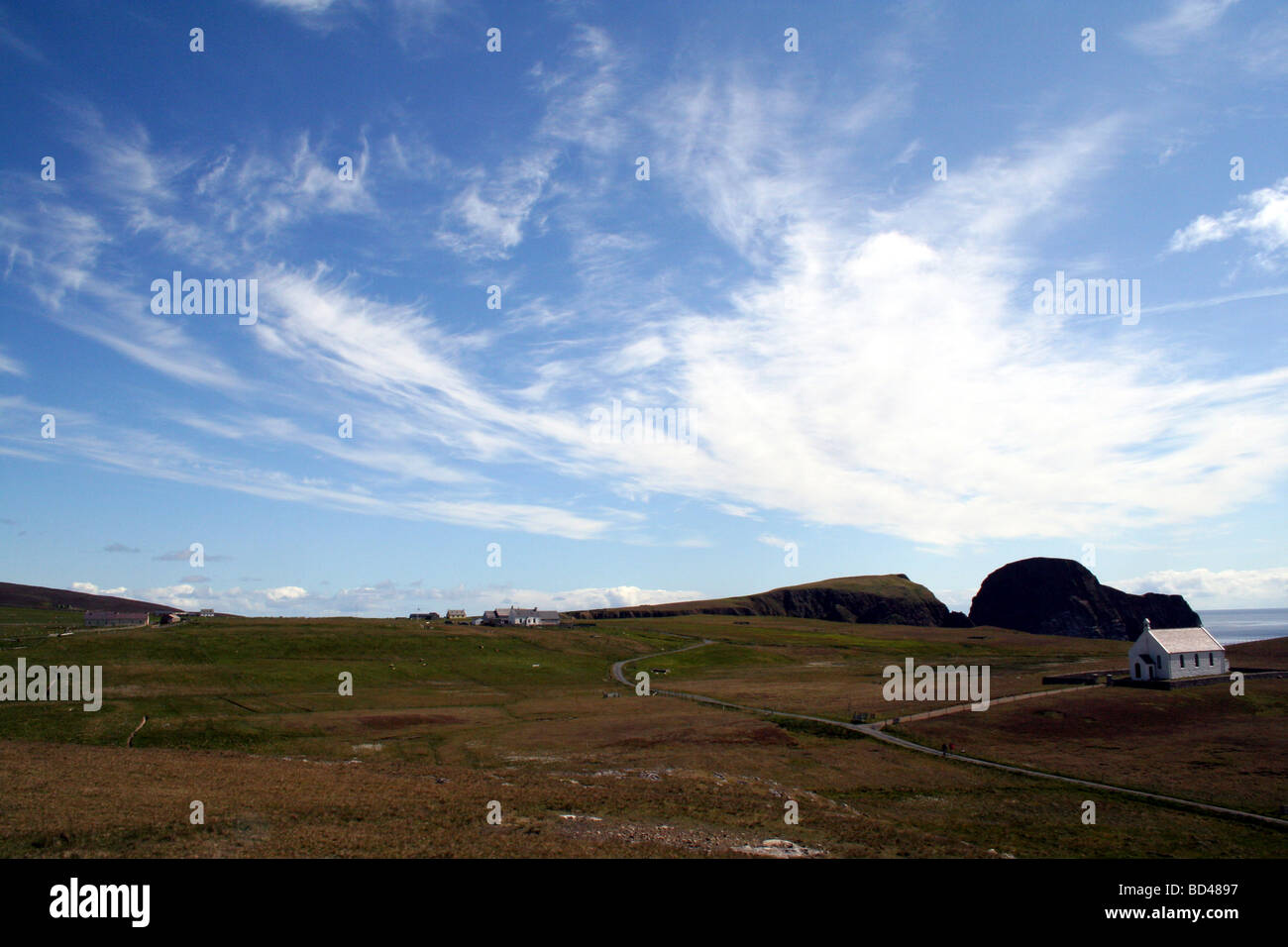Sonnigen Tag auf Fair Isle in Schottland Stockfoto