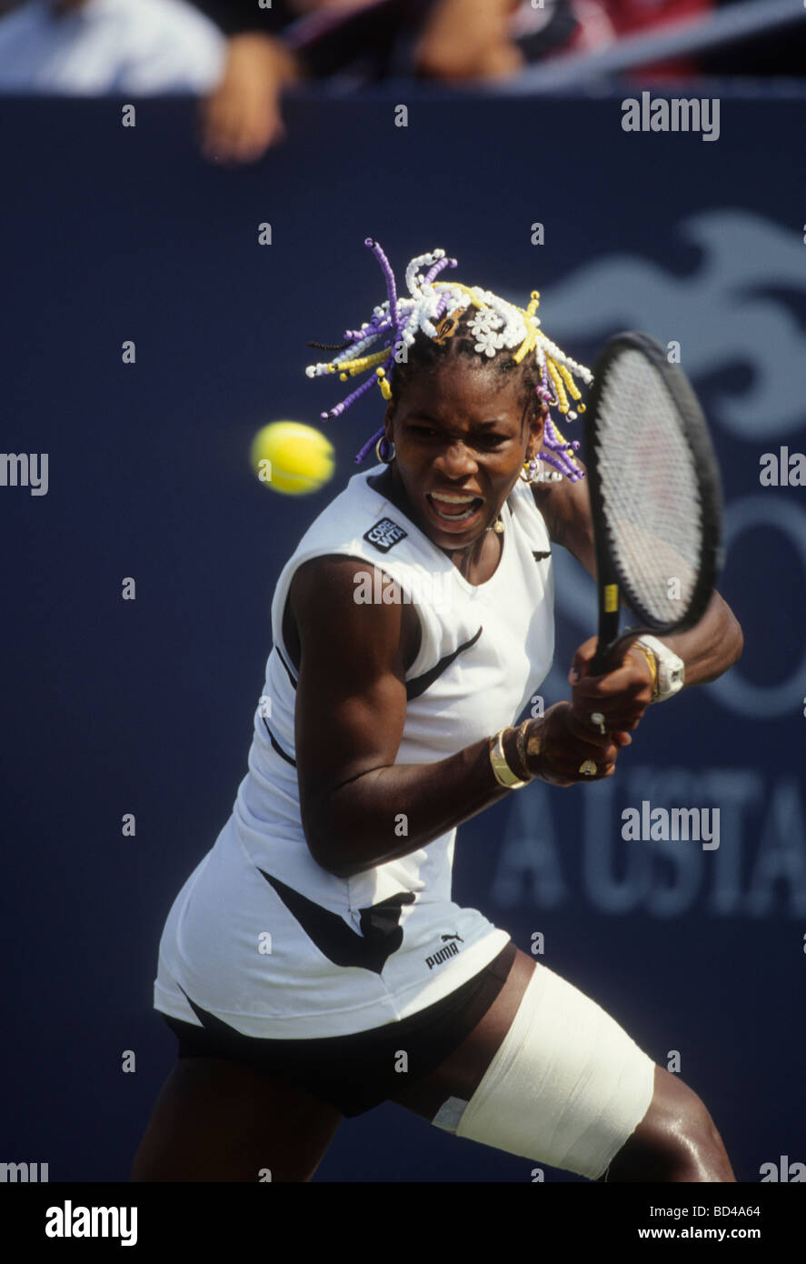 Serena Williams USA am 1998 US Open Tennis Championships Stockfoto