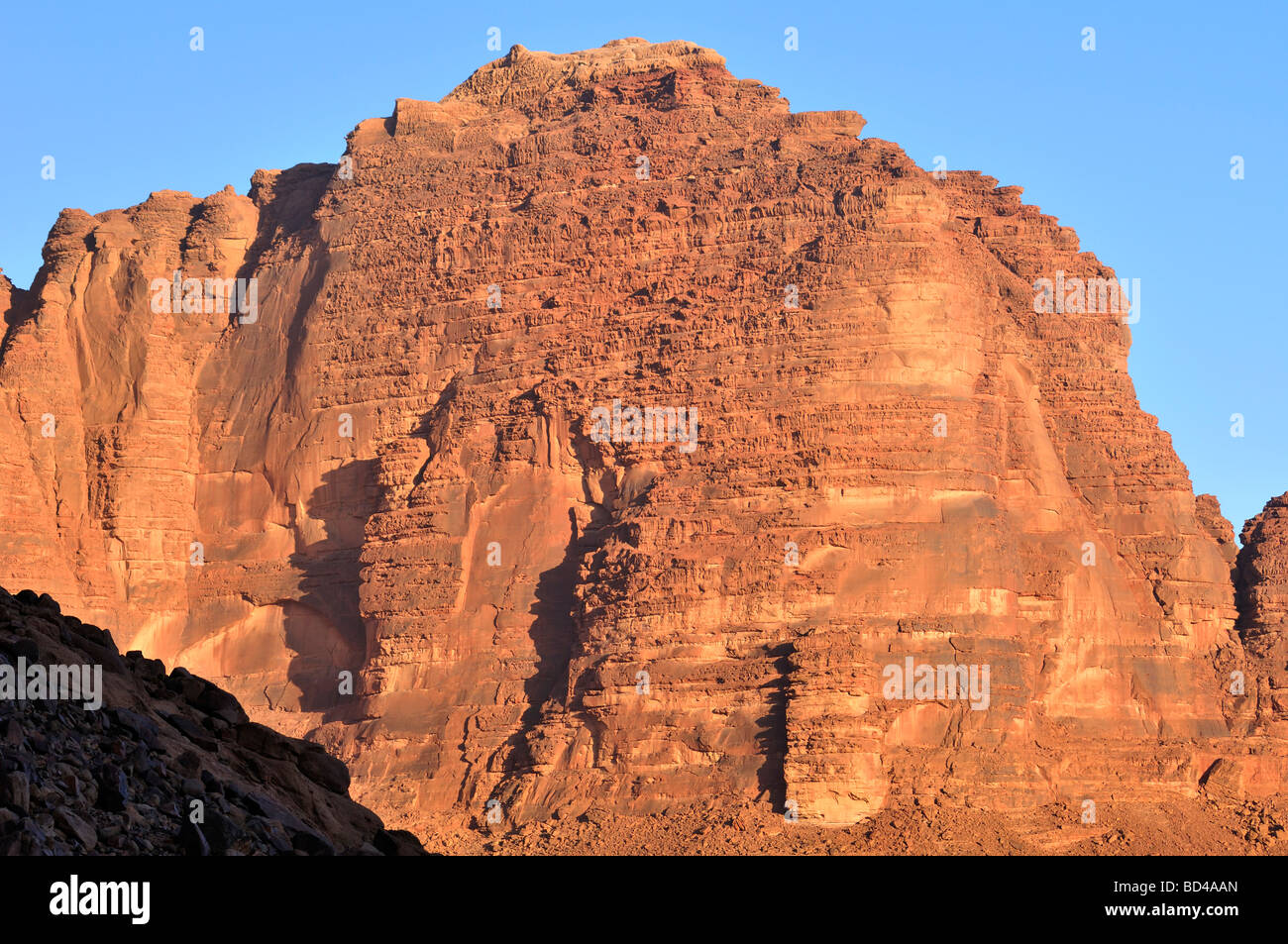 Wadi Rum Tal Jordan Stockfoto