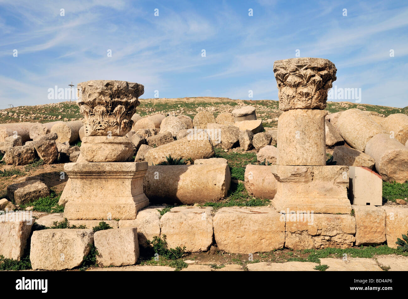 Tempel des Zeus in Jerash Jordanien Stockfoto