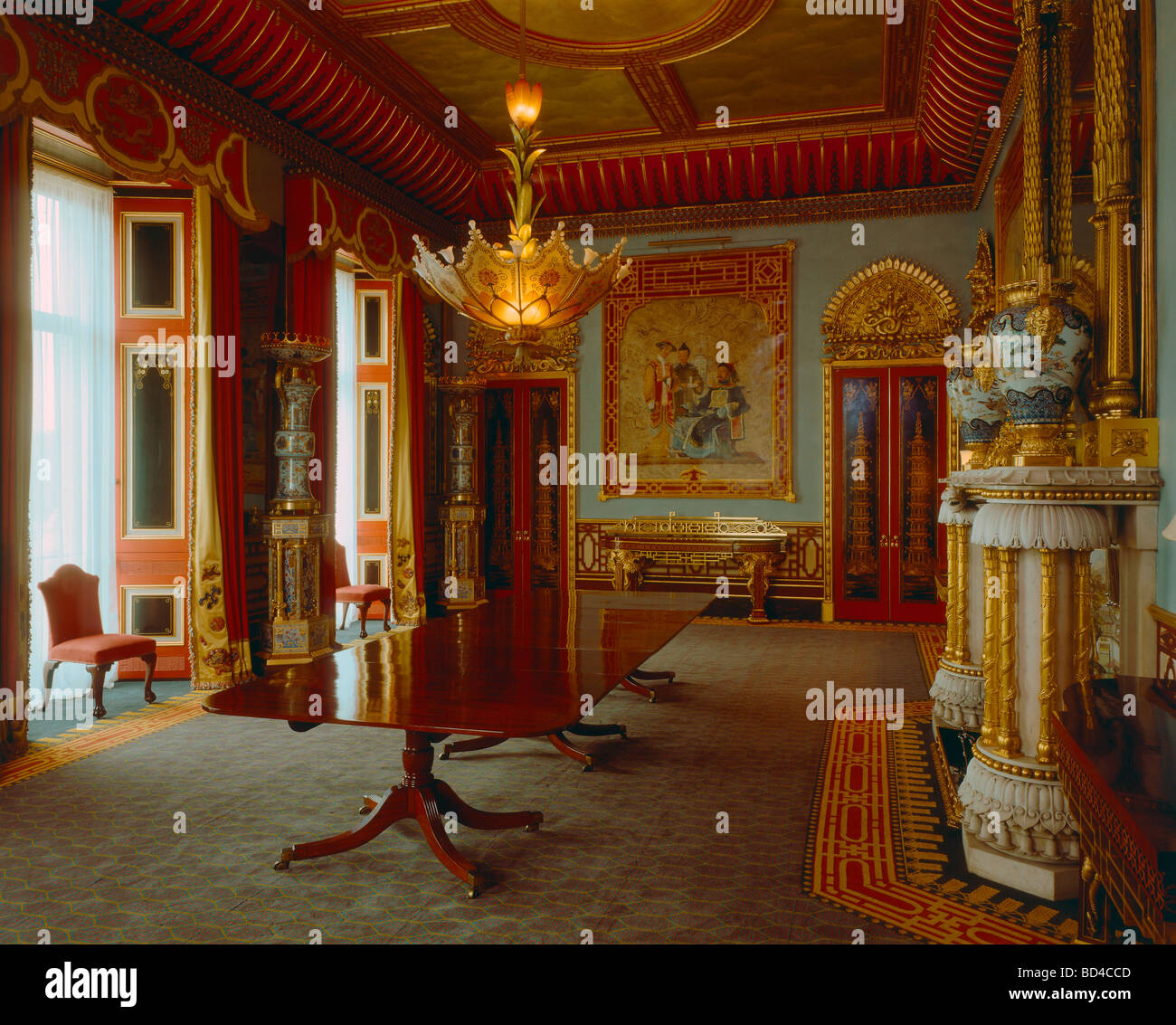 Das Chinesische Esszimmer Im Buckingham Palace Stockfoto