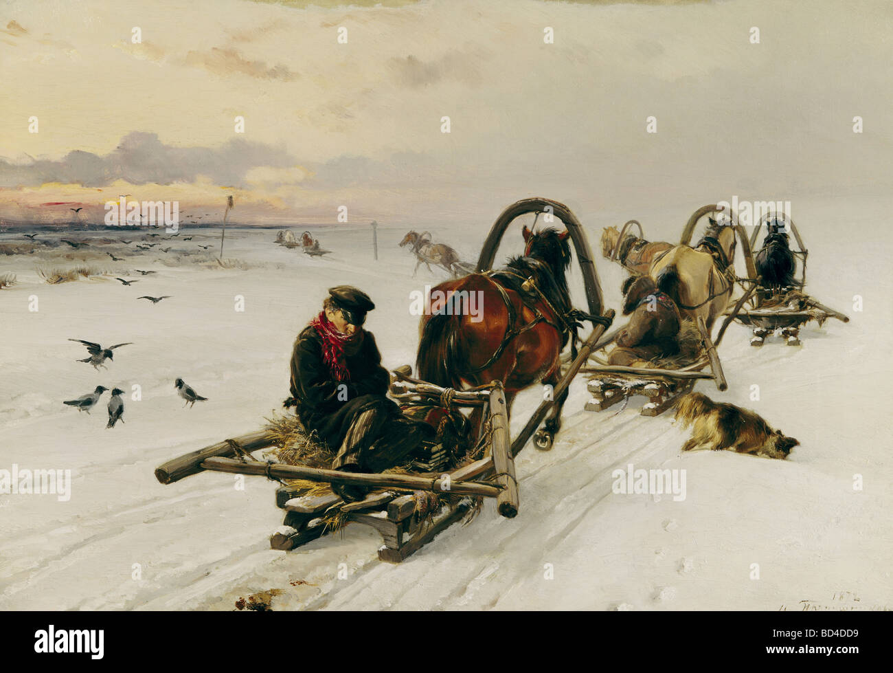 Bildende Kunst, Prjanischnikow, Illarion Mikhailovich (1840 – 1894), "leert", ca. 1872, Tretikov staatliche Galerie, Moskau, Russland Stockfoto