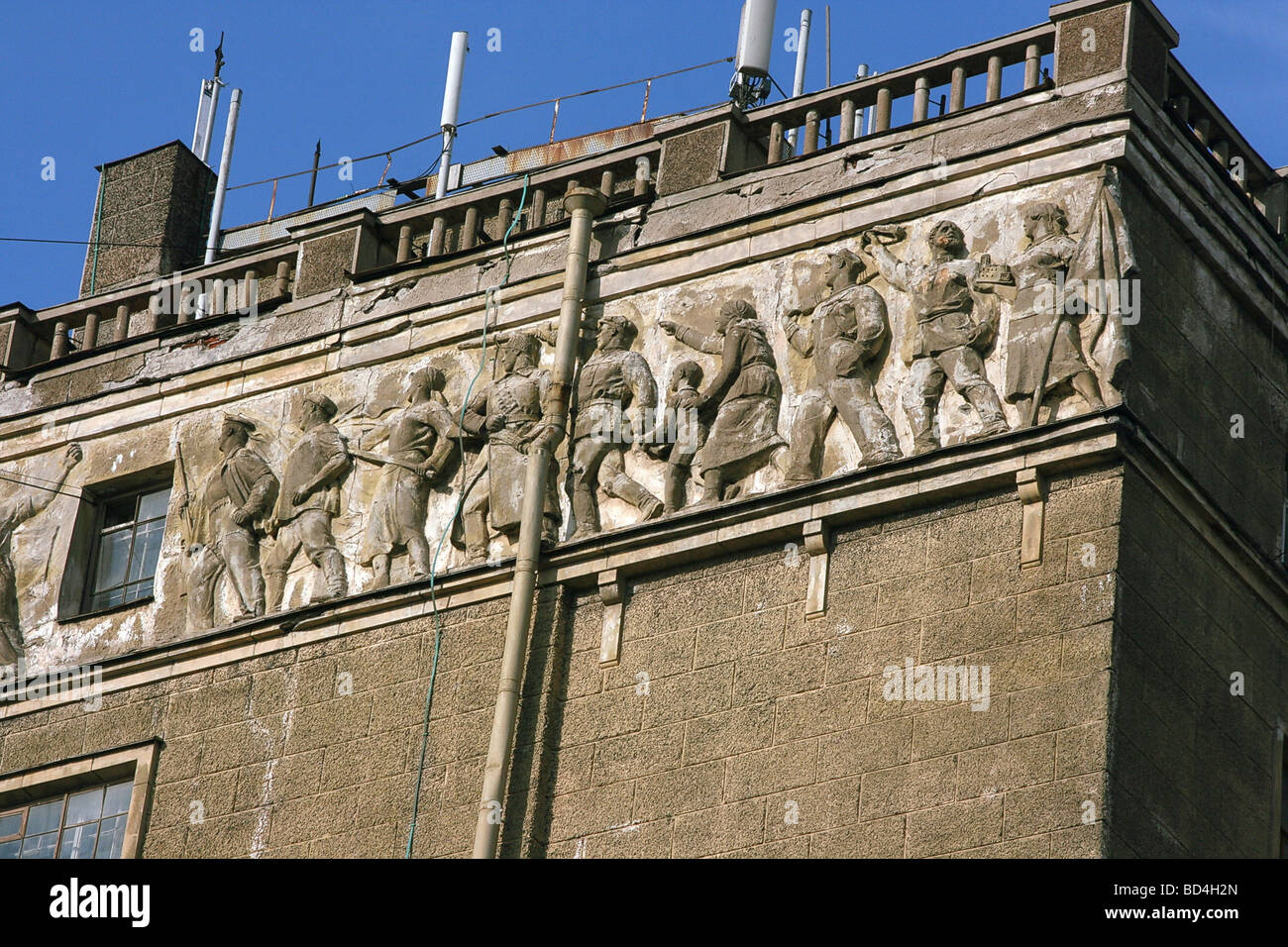 Russland, St. Petersburg, Häuser renovierungsbedürftig, Objekte aus Sowjet-Zeit Stockfoto