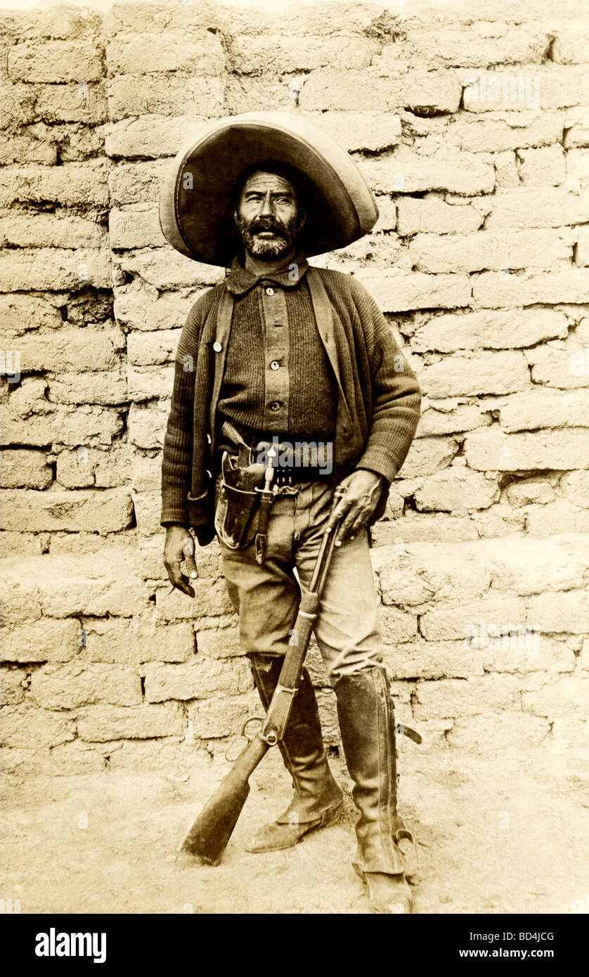 Ergrauten Soldat in der mexikanischen Revolution Stockfoto