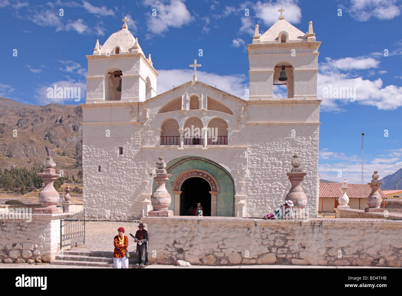 Kirche von Maca, in der Nähe von Colca Canyon, Peru, Südamerika Stockfoto