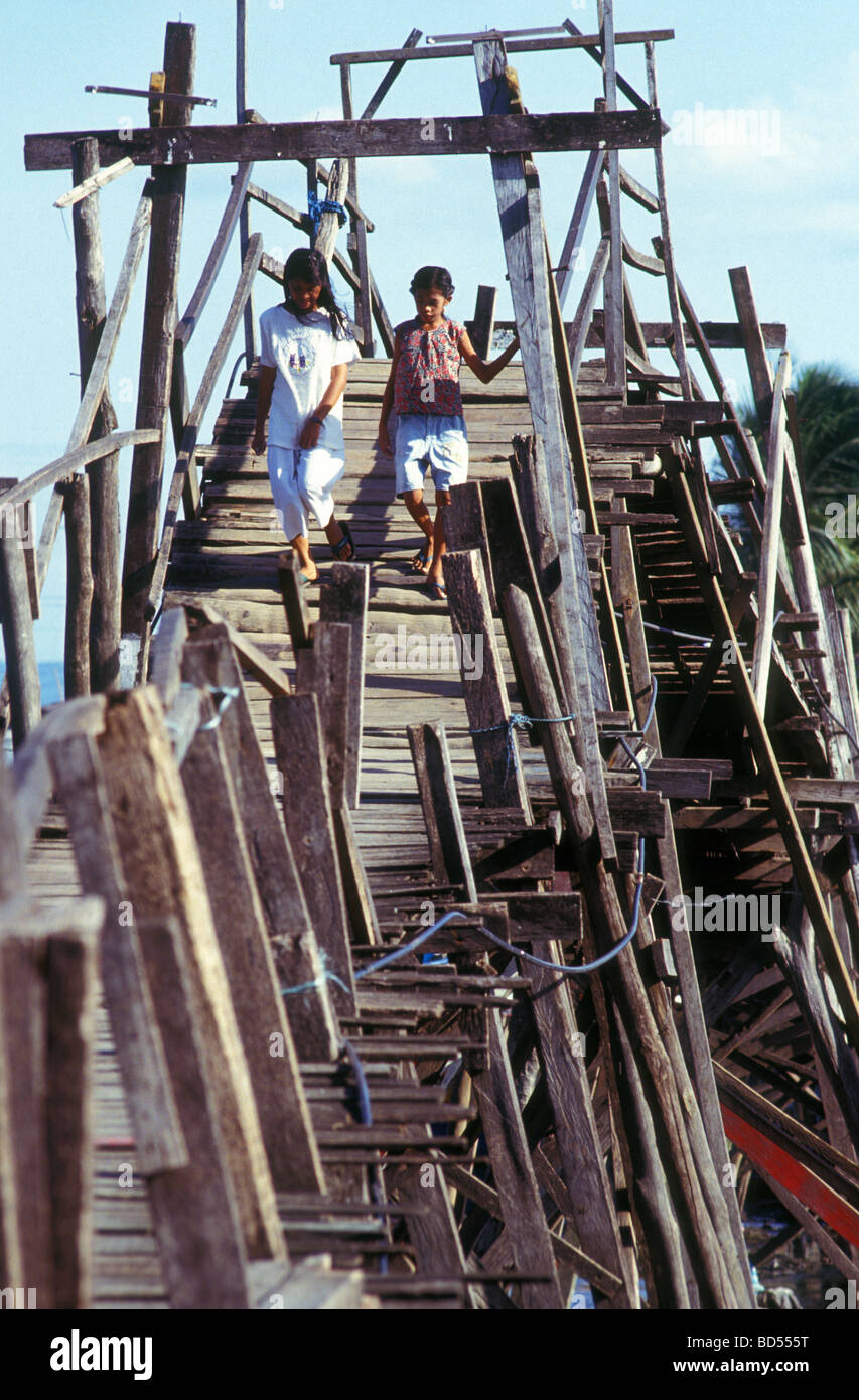 hängende Brücke Davao Mindanao Philippinen Stockfoto