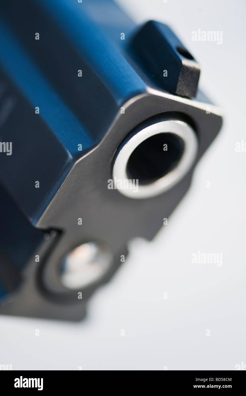 Den Lauf einer Pistole Stockfoto