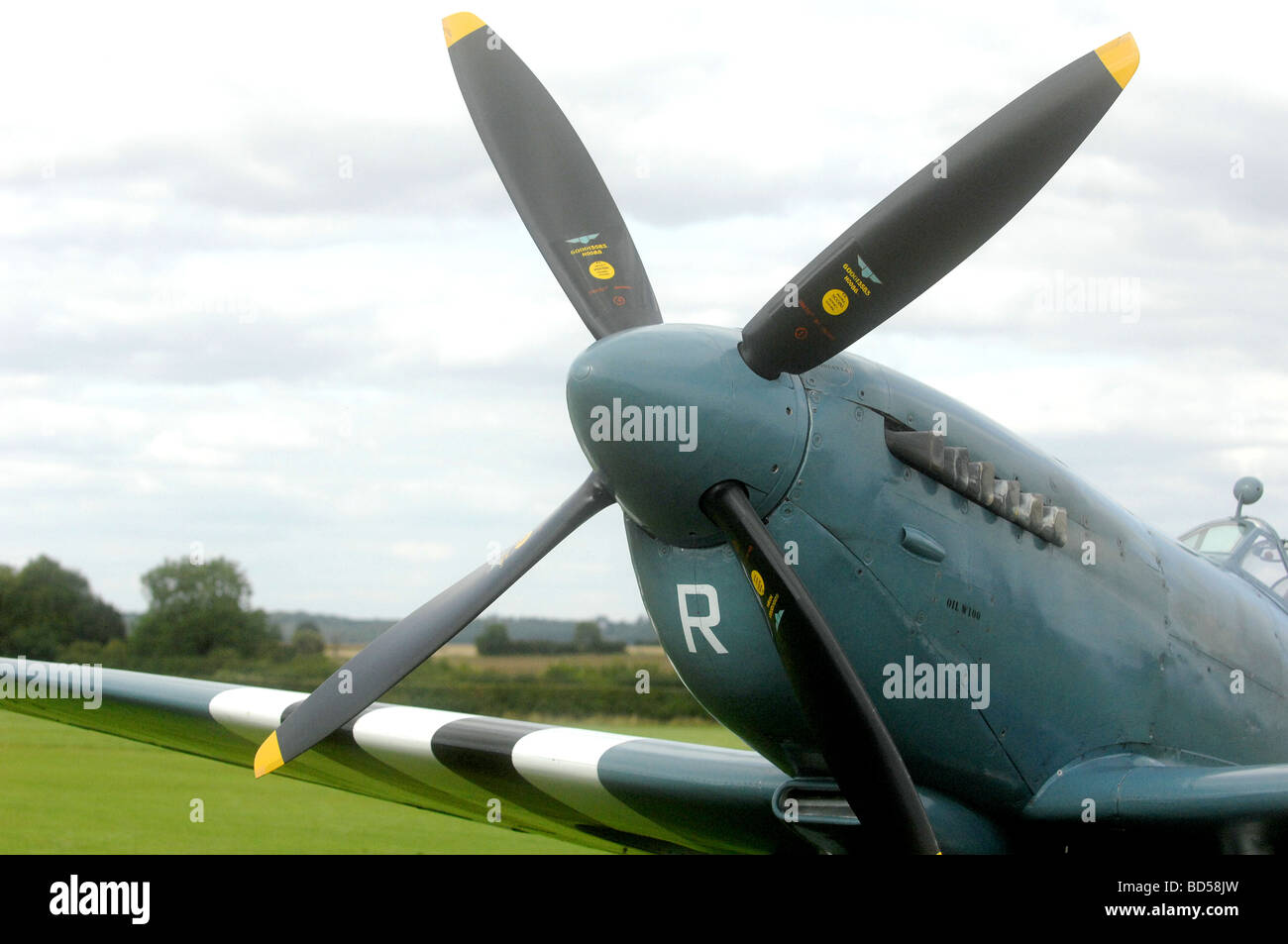 Luftfahrt-Militär-Flugzeug fliegen Air Wing spitfire Stockfoto