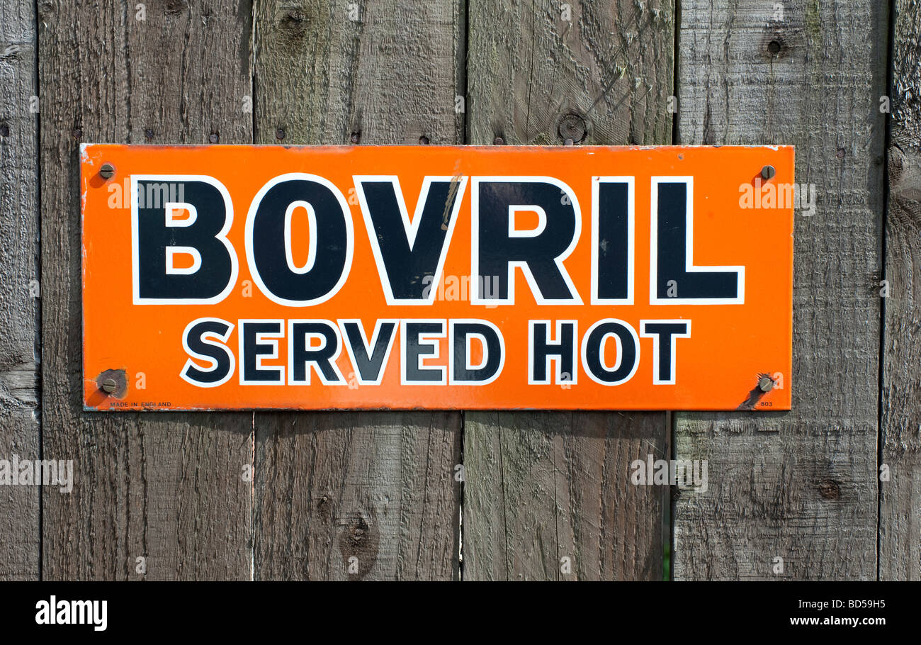 Viktorianische Werbeschild für Bovril Stockfoto