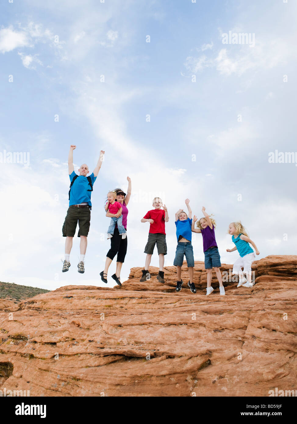 Ein Familienurlaub am Red Rock Stockfoto