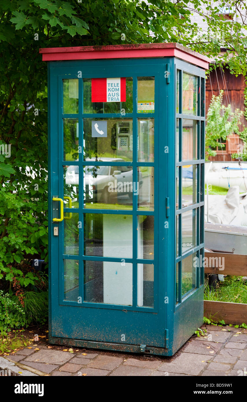 Österreich Europa Telefonkiosk, Telefonbox Stockfoto