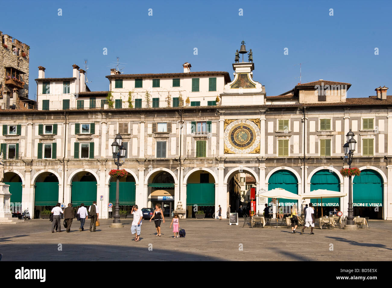 Loggia quadratische brescia Stockfoto