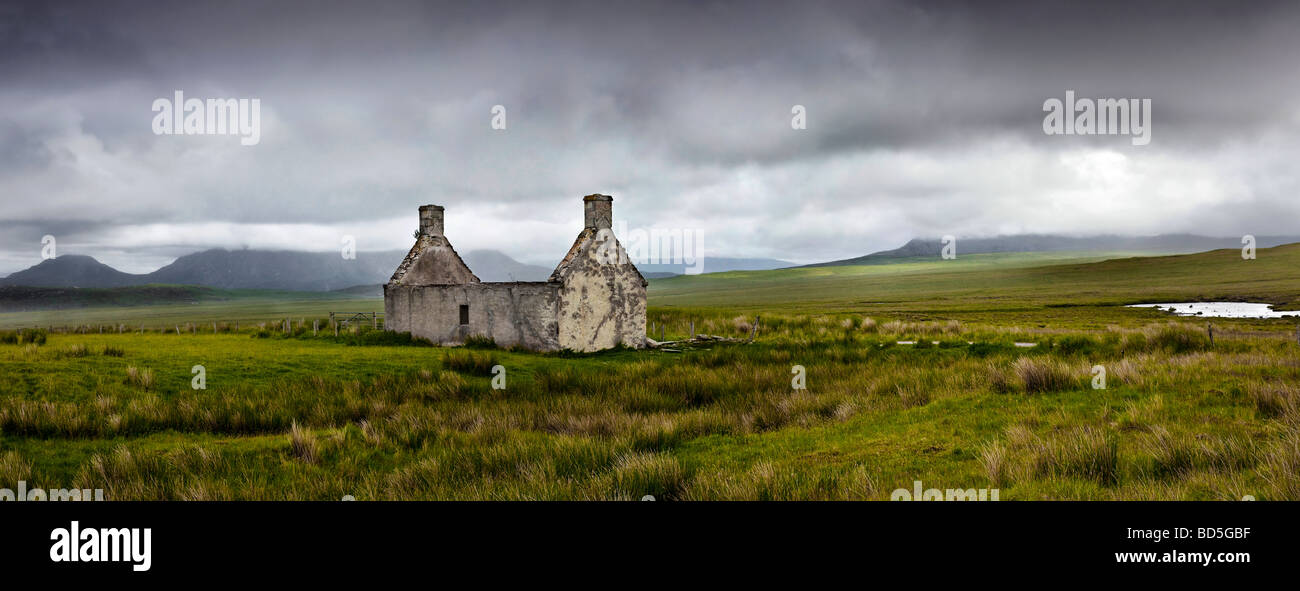 Verfallenes Haus auf das Hochmoor, Schottland, UK, Europa Stockfoto