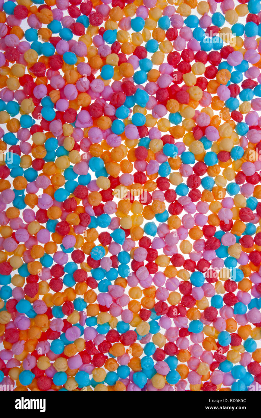 Hell farbige Hintergrundbeleuchtung Süßigkeiten Süßwaren Hintergrund Stockfoto