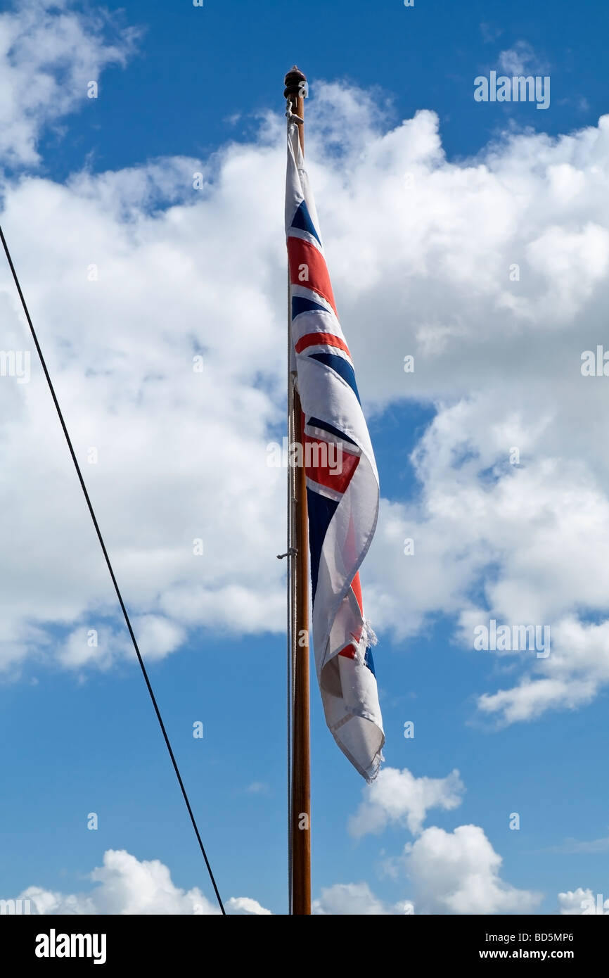Ein Union Jack-Flagge am Boot, UK. Stockfoto