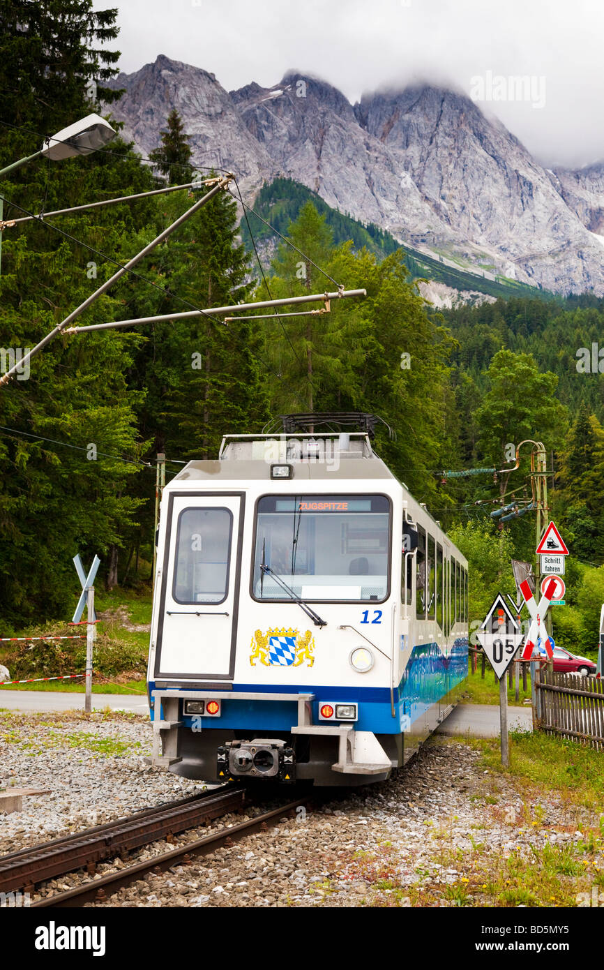 Zugspitzbahn Bergbahn trainieren in Bayern, Deutschland, Europa Stockfoto