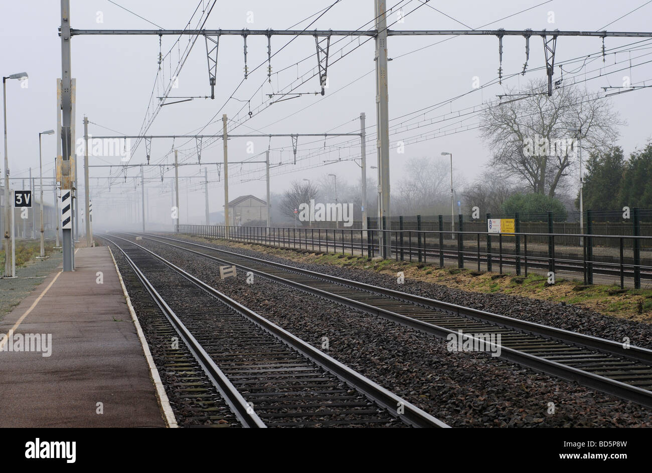Bahngleise in Nordfrankreich Stockfoto