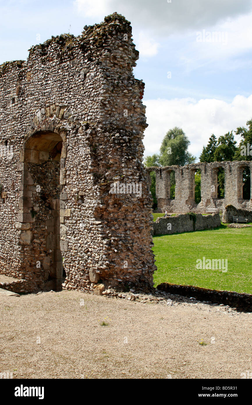Die Ruinen der Bischofspalast Waltham, Hampshire, England. Stockfoto
